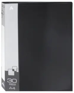 Папка с 30 прозрачными вкладышами "Бюрократ", цвет: черный, A4, арт. -BPV30BLCK