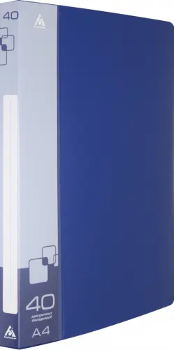 Папка с 40 прозрачными вкладышами "Бюрократ", цвет: синий, A4, арт. -BPV40BLUE