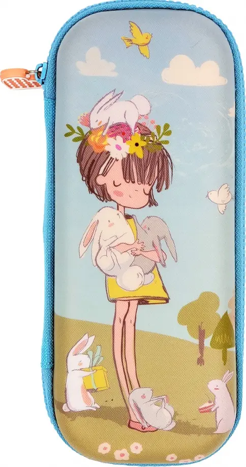 Пенал на молнии Девочка и кролики 416₽