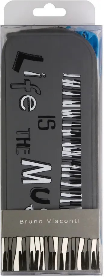 Пенал Life is the music на молнии серый 523₽