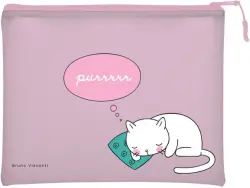 Папка на молнии "Cat's dreaming", цвет розовый