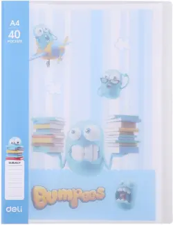 Папка с 40 прозрачными вкладышами "Deli. Bumpees", цвет: в ассортименте, A4, арт. EZ55202