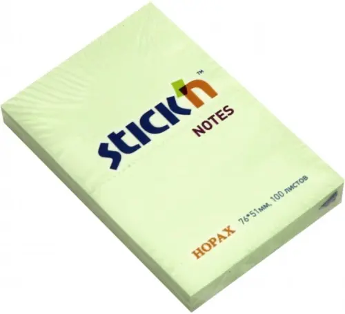 

Блок самоклеящийся. Stick`n, 100 листов, пастель зеленый, Зелёный