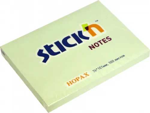 

Блок самоклеящийся. Stick`n, 100 листов, пастель зеленый, Зелёный