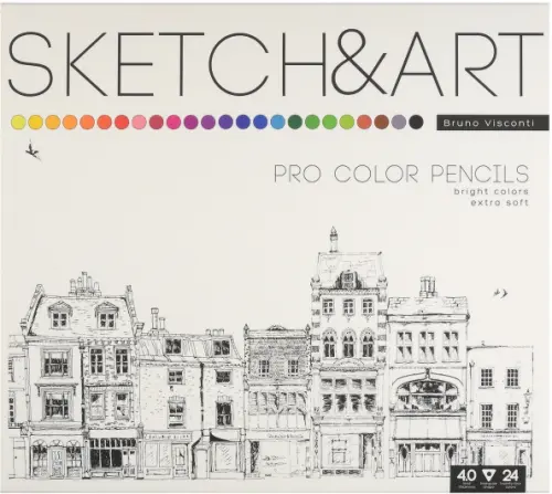 

Карандаши цветные "Bruno Visconti. Colorpro", 24 цвета, Белый