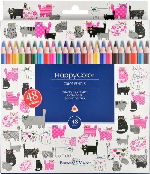 

Карандаши цветные Happy color, 48 цветов, В ассортименте