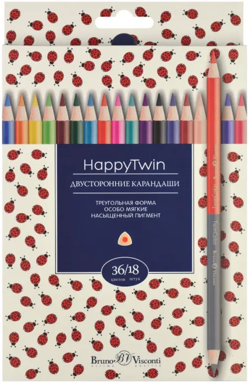 

Карандаши цветные "Twincolor happy", 36 цветов, В ассортименте