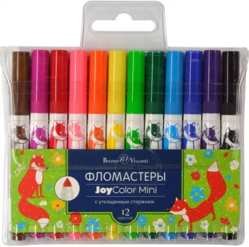 

Фломастеры c утолщенным стержнем "Joy Color mini", 12 цветов, Мультиколор