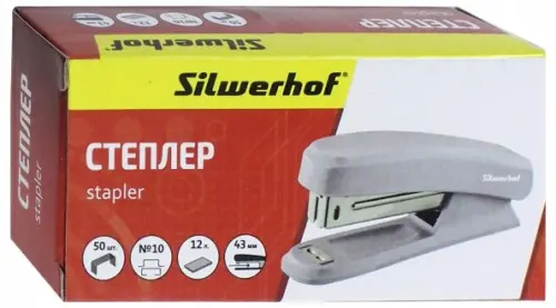 Степлер Silwerhof N10 цвет серый на 12 листов арт 401072-11 158₽