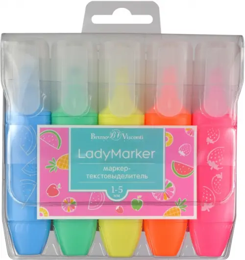 

Набор из 5 текстовыделителей "Lady marker", Мультиколор
