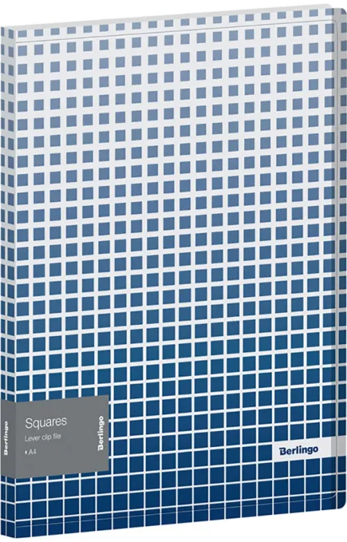 

Папка c зажимом "Squares", А4, пластик, 17 мм, 600 мкм, Синий
