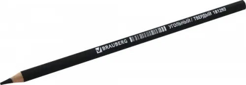 

Карандаш угольный "Brauberg Art. Classic", 1 штука, твердый, круглый, корпус черный, заточенный, Чёрный