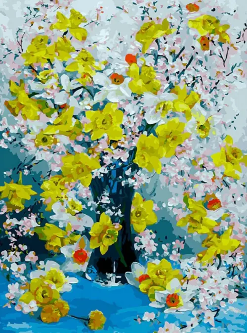 

Живопись на холсте. Нарциссы, 30x40 см, Разноцветный
