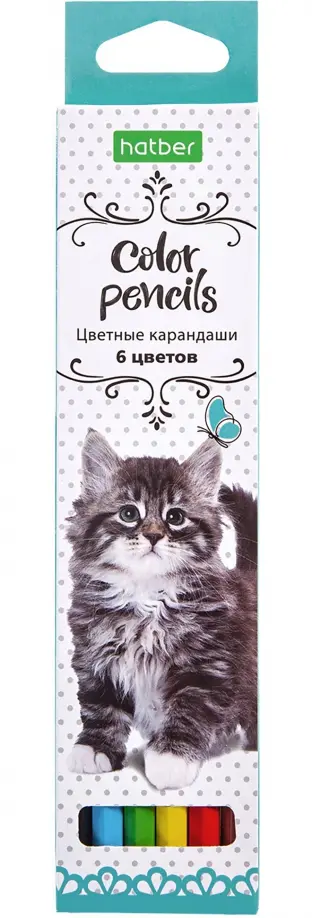 

Карандаши цветные "Eco. Верные друзья", 6 цветов, Мультиколор