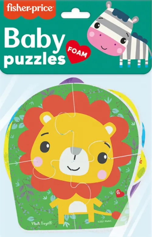 

Мягкие пазлы Fisher Price. Зоо, 4 картинки, Разноцветный
