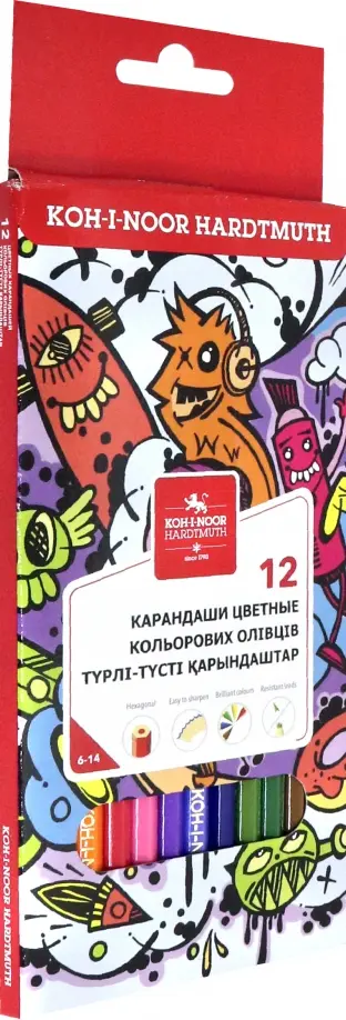 Карандаши цветные Teenage 12 цветов 207₽