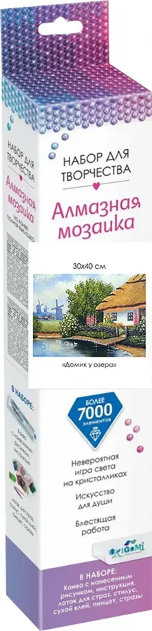 

Алмазная мозаика. Родные места. Домик у озера, Мультиколор