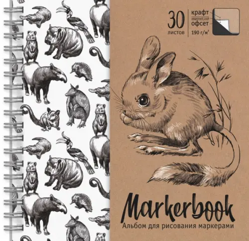 

Альбом для рисования маркерами. Тушканчик, 30 листов, Серый