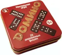 Игра настольная деревянная "Домино" (жестяная коробочка)