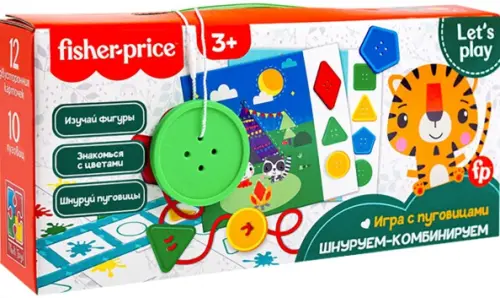 Игра настольная с пуговицами Fisher-Price Шнуруем - комбинируем 741₽