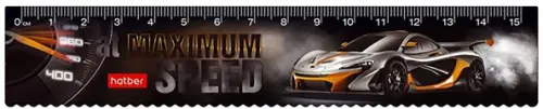 

Линейка "Super car", 15х3 см, Чёрный