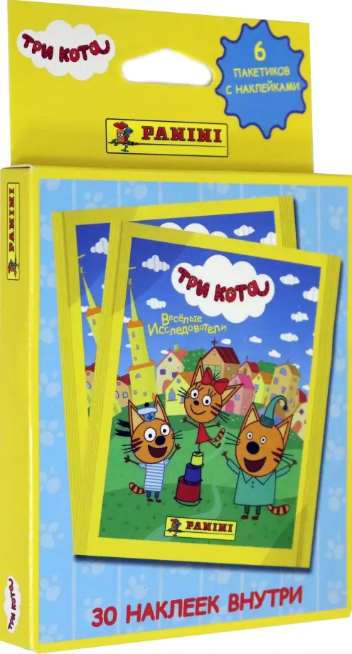 

Блистер с наклейками. Panini Три кота (6 пакетиков наклеек), Жёлтый