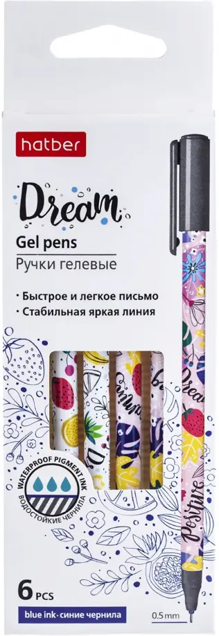

Ручки гелевые "Doodles", 0,5 мм, синие чернила, 6 штук, В ассортименте