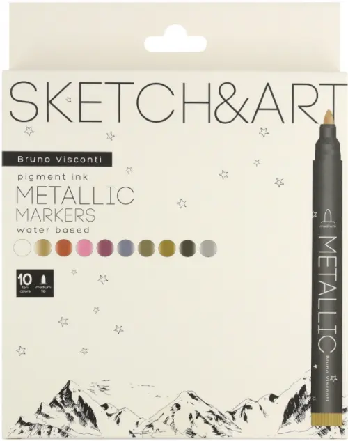 

Набор маркеров металлик "Sketch&Art", 10 цветов, Белый