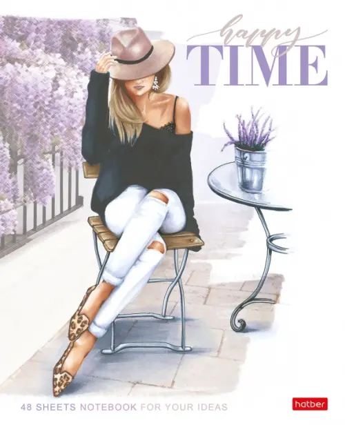 

Тетрадь "Happy time", А5, 48 листов, клетка, В ассортименте
