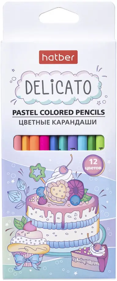 

Карандаши цветные "Delicato", 12 цветов, Разноцветный