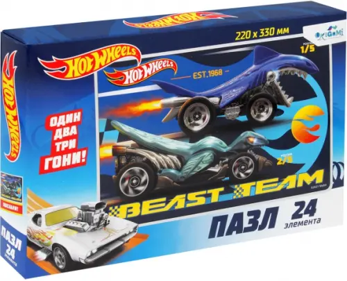 

Пазл. Hot Wheels. Команда - зверь, 24 элемента, Синий