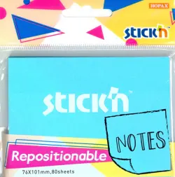 Блок для записей самоклеящийся, 80 листов, синий