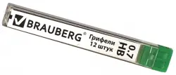 Комплект запасных грифелей "Hi-Polymer", HB, 0,7 мм, 12 штук