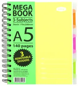 Бизнес-тетрадь. Mega book, А5, 140 листов в клетку, желтая