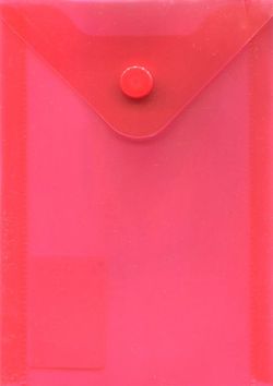 Папка-конверт на кнопке "Brauberg", А6, 105х148 мм, цвет красный