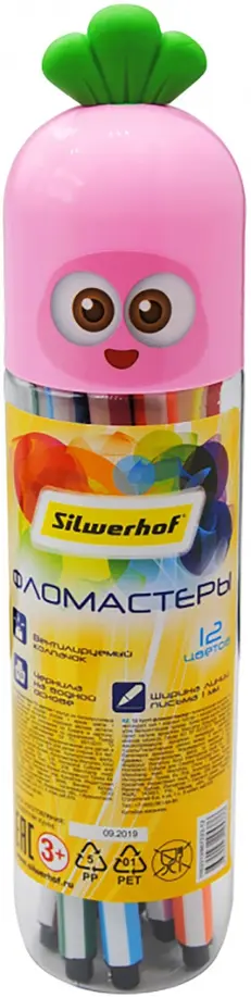 

Фломастеры "Морковка", цвет тубы: в ассортименте, 12 цветов