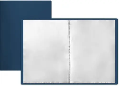 Папка с 20 файлами А4 синяя 100₽