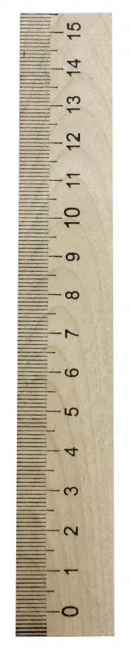 Линейка деревянная, 15 см (ЛМП 150)