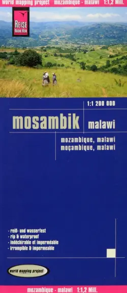 Mosambik. Malawi. 1:1 200 000