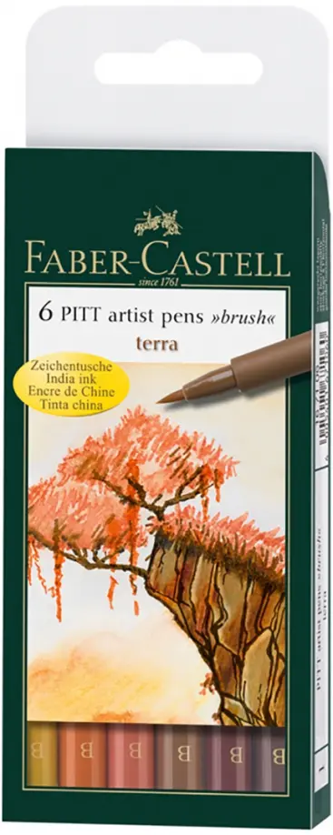 Набор капиллярных ручек Pitt Artist Pen Brush Terraс, 6 штук