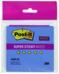 Блок самоклеящийся (неоновый голубой, 76х76 мм, 45 листов) (654RF-SB)