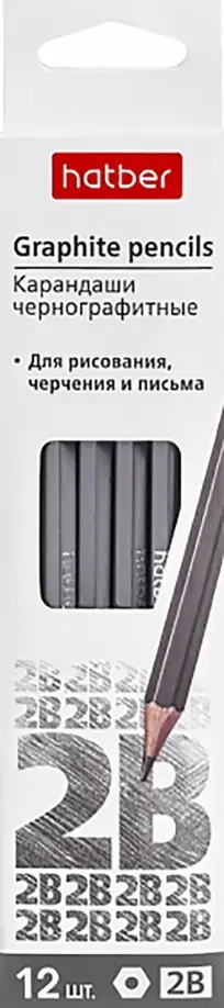 

Карандаши чернографитные Perfect, 12 штук, 2B, Белый