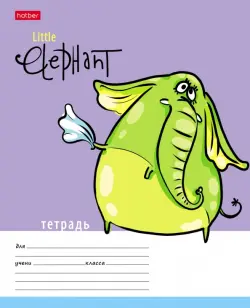 Тетрадь Little Elephant, 12 листов, клетка, в ассортименте