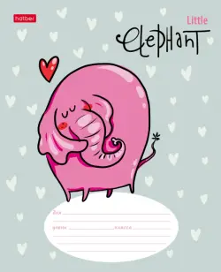 Тетрадь Little Elephant, 12 листов, линия, А5, в ассортименте