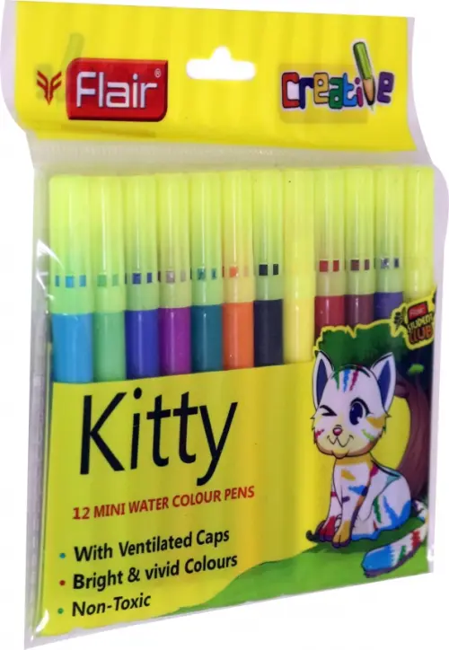 

Фломастеры CREATIVE Kitty, 12 цветов, мини, смываемые