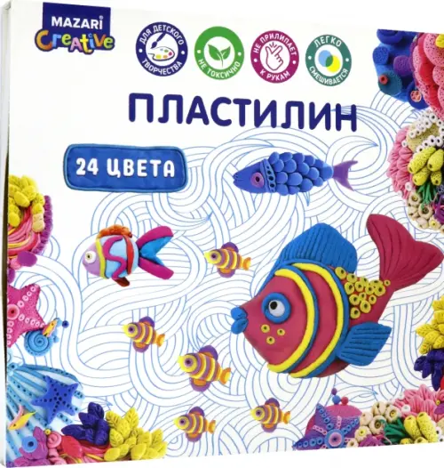 

Пластилин 24цв со стеком (M-2145-24)