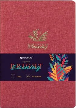 Тетрадь BRIGHT красная, 60 листов, точка, В5