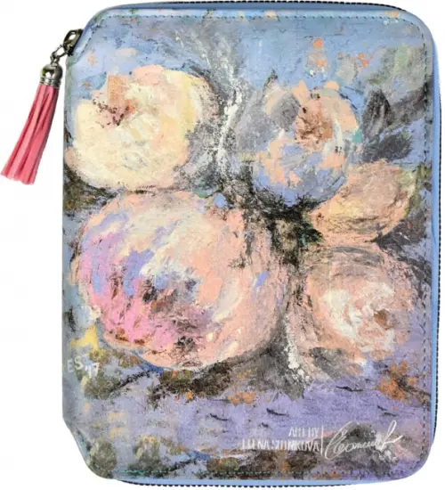 

Ежедневник-органайзер недатированный Пионы, 120 листов, А6+, Голубой