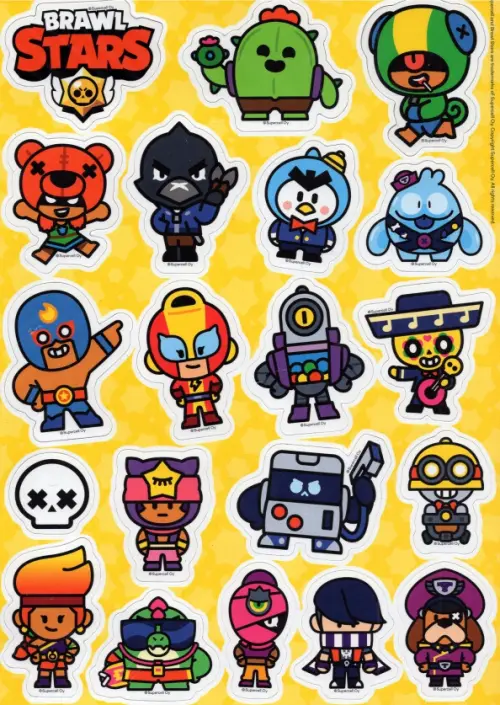 

Наклейки магнитные Brawl Stars,NA0020, Жёлтый