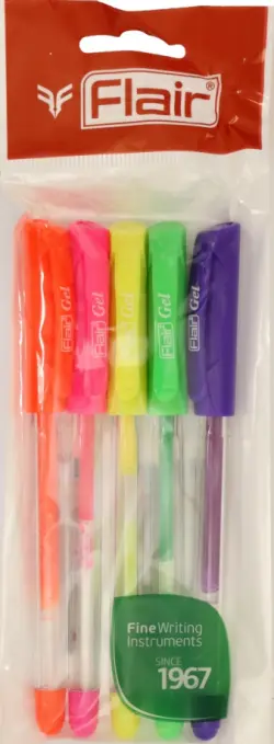 Набор ручек гел 5цв TRENDY NEON неон